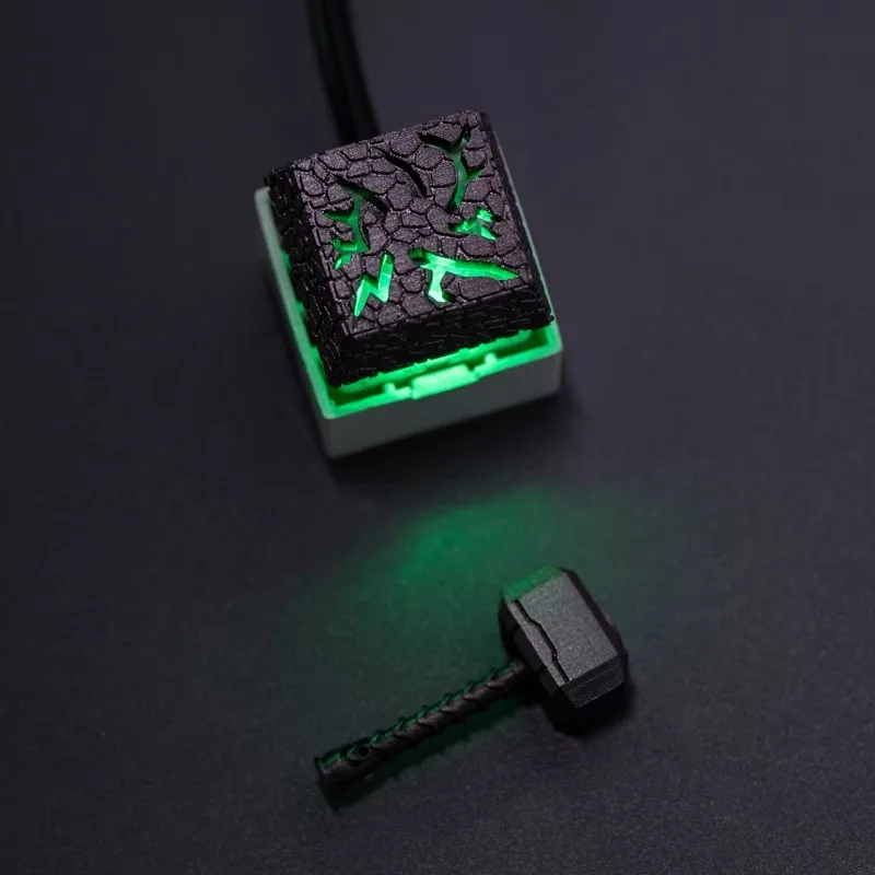Keycaps 2in1 Resina Thor Martelo para Mecânico Clássico Retro Transparente Chave Boné Terno Esc Botão Personalizado Keycaps - Imagem 3