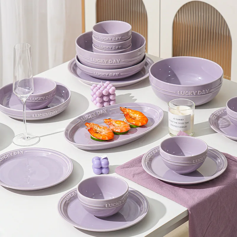 LingAo--Ceramic purple household high appearance level solid