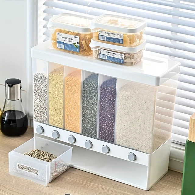 Cereals Dispenser Moisture-Proof 6 Grid Compartment 1