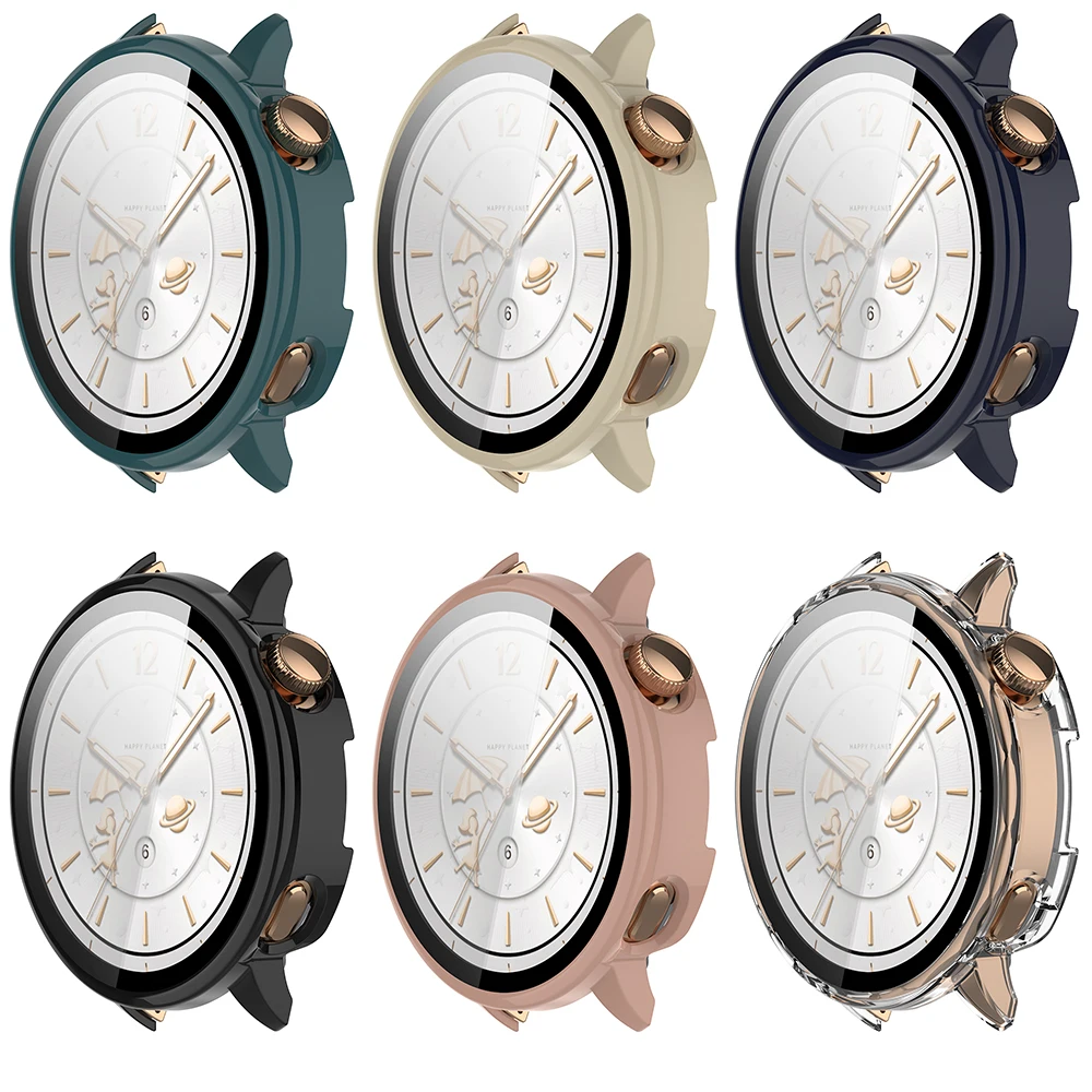 2-in-1 Glass Film Case for Smartwatch - Screen Protector and Protective Cover Frame