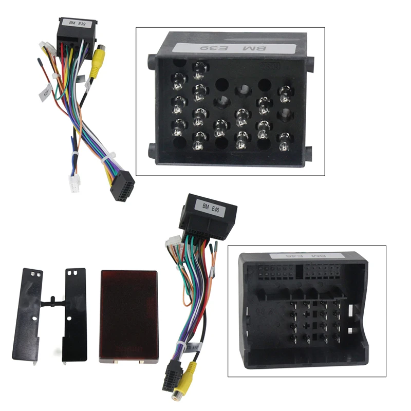 Car Multimedia Accessories For BMW E39 E53 X5 1995-2003 9inch Android Car Radio Fascia Adapter Headunit Frame Harness Panel Kit