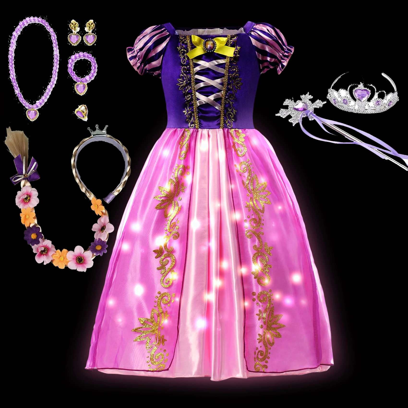 Robe Princesse Raiponce Fille Robe Raiponce Pour Enfants