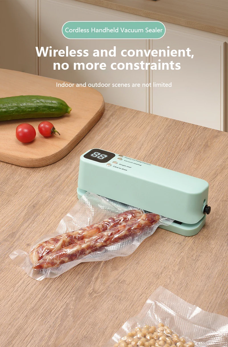 Description Picture 2 of itemMini Wireless Vacuum Sealer Household Vacuum Food Bag Rechargeable Laminator Kitchen Packaging Machine