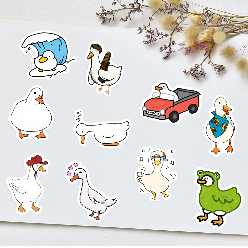 Cartoon Stickers Mixed Duck Goose Aesthetic Graffiti PVC for Diary Laptop etc