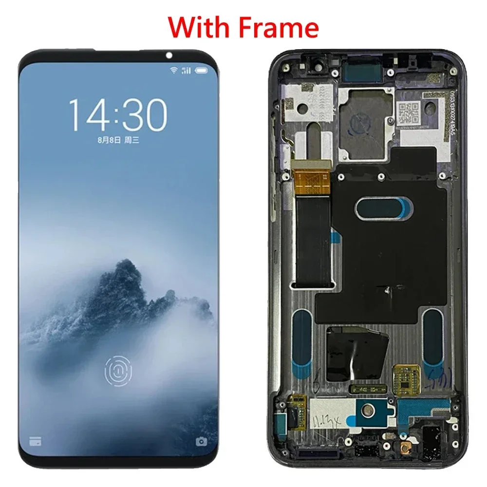Meizu 16 LCD + 프레임용  AMOLED 디스플레이, 터치 스크린 디지타이저 교체 부품, Meizu 16 16 16 M882H M882Q, 6.0 인치