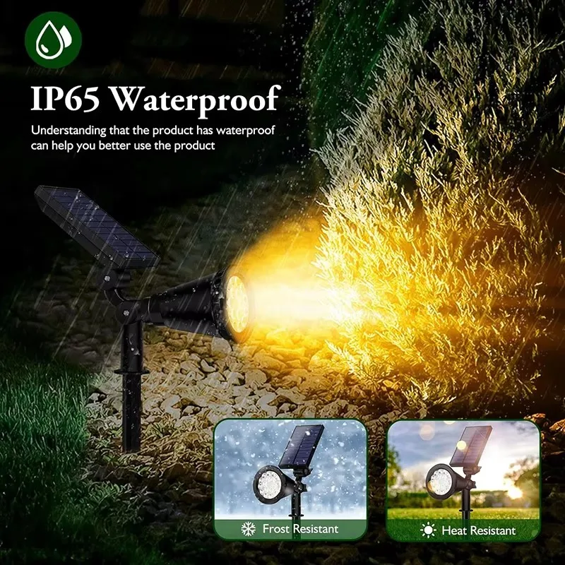 Description Picture 2 of item4/7/18LED Solar Stake Light High Brightnes Garden Ground Waterproof Light LED Spotlight for Easter Holiday Pathway Street Garden