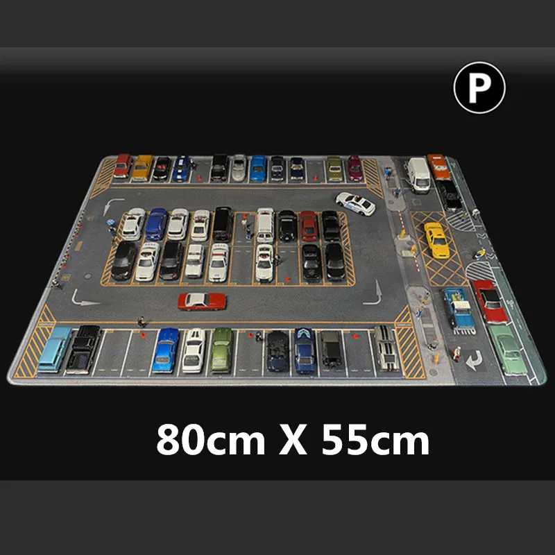 

1:64 Scale 80CM Model Car Scene Mat Large NYPD Parking Lot Mat For Diecast Vehicle Scene Display Toy Mouse Pad Scene Show Toy
