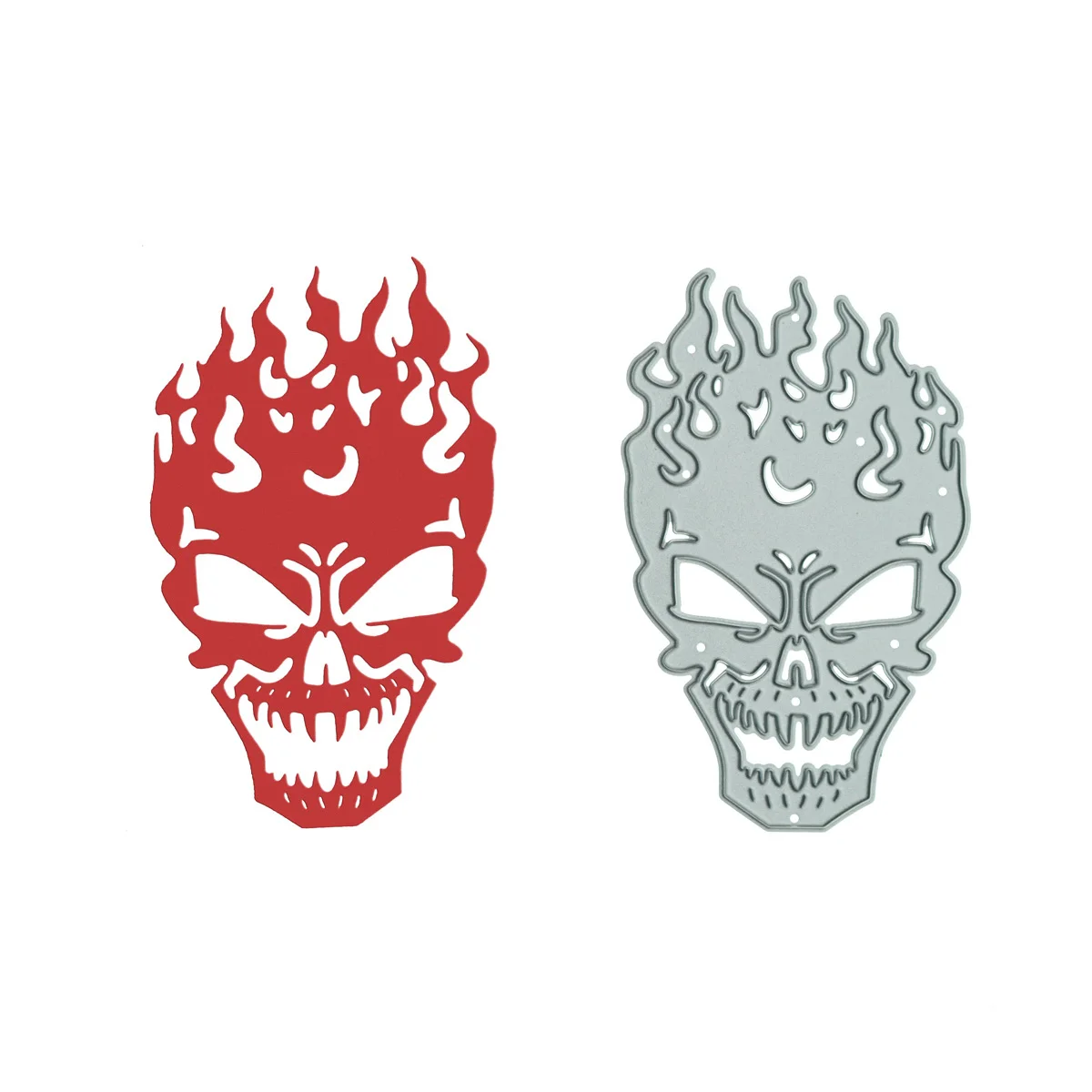 Flame Skull Pumpkin Stencils