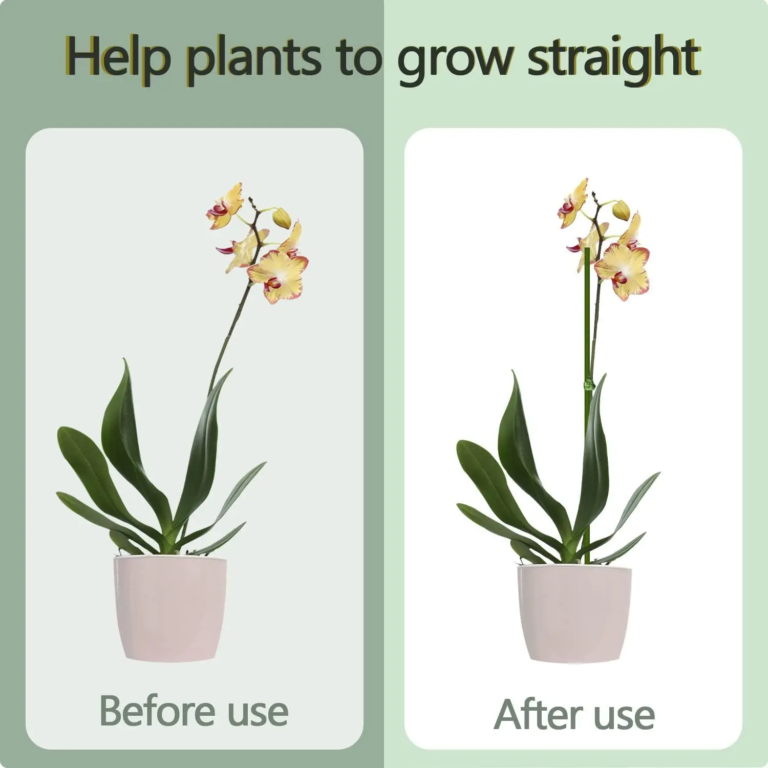 40cm Plant Stakes Garden Green Bendable Single Stem Plant Support Stakes Indoor and Outdoor Plants Floral Support