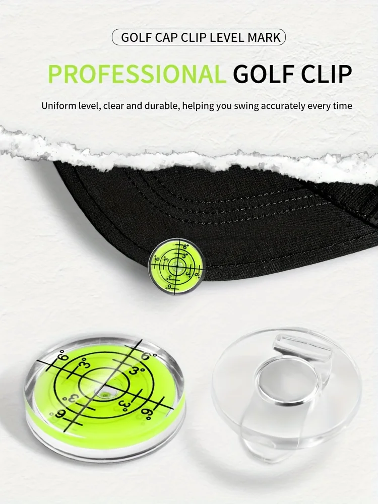 Caiton 1Pc Magnetic Golf Hat Clip with Ball Marker, Precision Putting Alignment Aid, Golf Accessories ，Golf Equipment