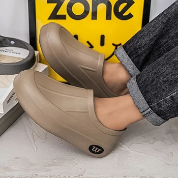 صنادل الشاطئ الرجالية EVA نعل سميك مريح للتنفس وغير قابل للانزلاق سهل الارتداء شباشب كاجوال عصرية سريعة الجفاف 4