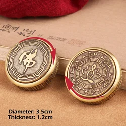 Buddha's rotatable brass fingertip top Zen Heart Sutra finger toy Great Compassion Mantra copper ornaments handicraft