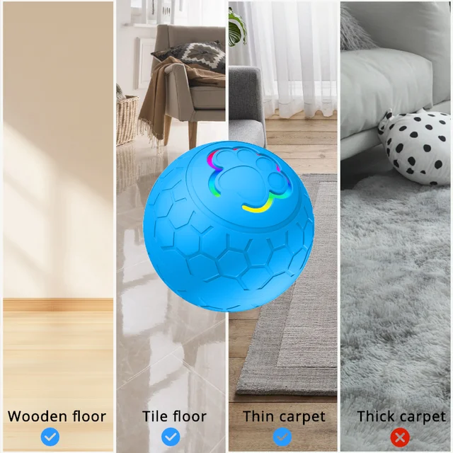 Interactive Dog Pet Ball Toys With Led Lilght Automatic Moving Smart Ball Dog Color Changing Bouncing Rotating Pet Products 6