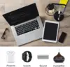 Set of 2 Black Industrial Table Lamp Nightstand Bedside Lamps w/ USB Ports Shade 3