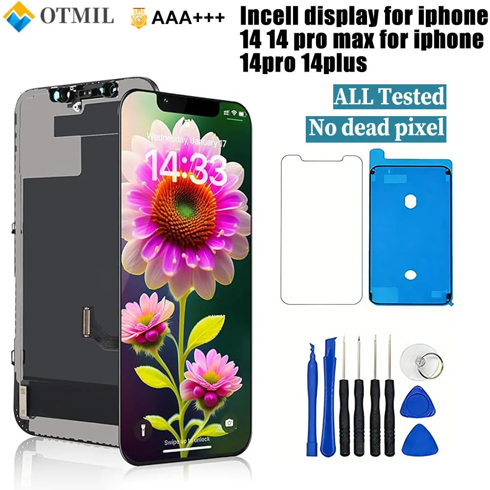 Schermo Display Incell per iPhone 14 14Pro 14 Pro Max 14Plus, Sostituzione LCD con Touch 3D e Cornice Digitizer - immagine 4
