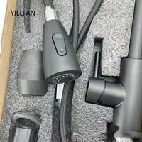 304 ก๊อกน้ําห้องครัวสแตนเลสแบบดึงลงเครื่องพ่นสารเคมีสําหรับอ่างล้างจานพร้อมท่อขยายได้ก๊อกน้ําอ่างล้างจานทนต่อการขีดข่วน 4