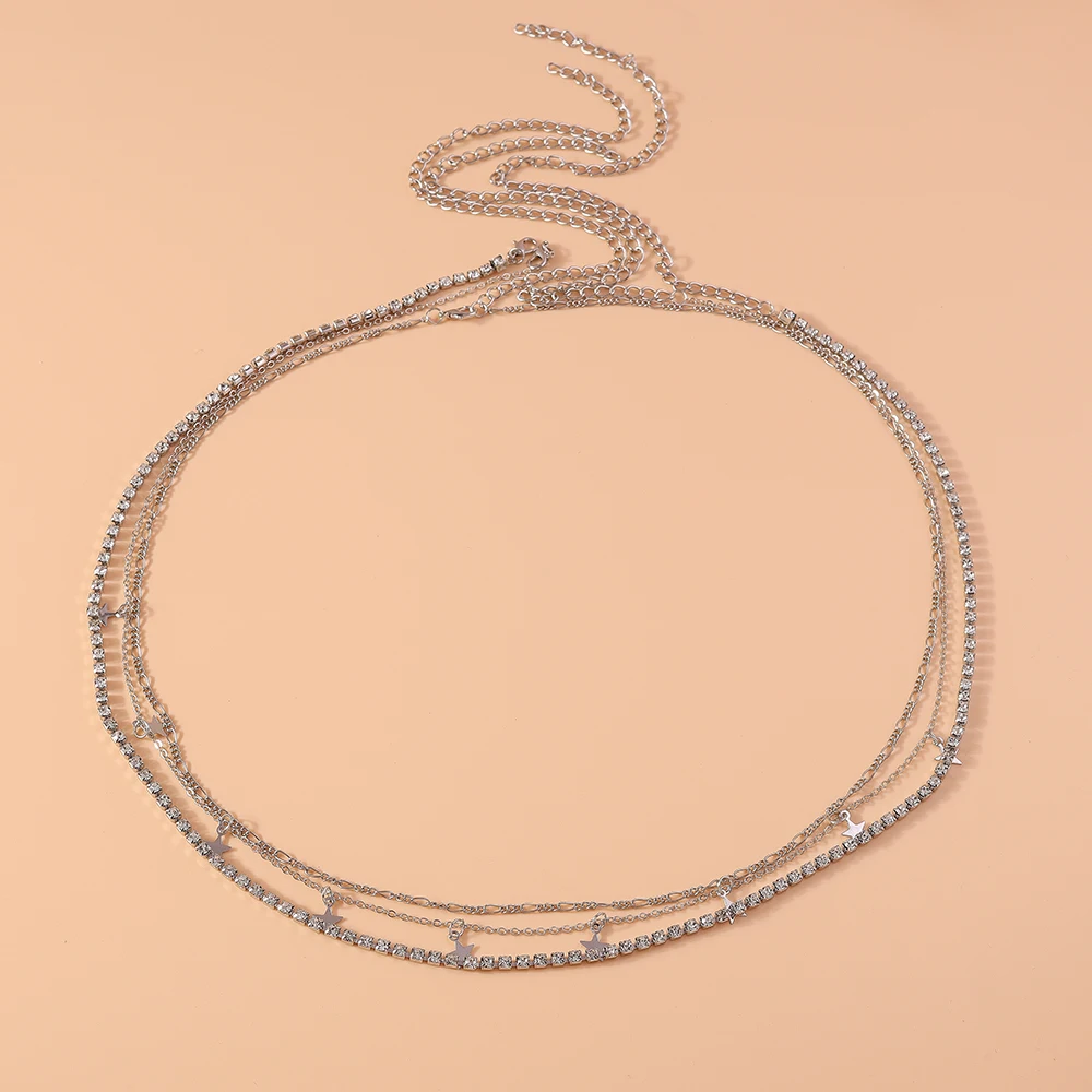 Aihua Multi Layer Mond Sterne Anhänger Taille Kette für Frauen Bund Einfache Körper Kette Sommer Strand Taille Schmuck Zubehör – Detail 6