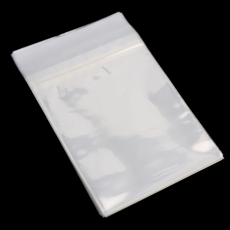 50Pcs DVD 블루레이 디스크 자체 접착 DVD 가방 15.1*19.8CM 용 투명 방진 재밀봉 가능 보호 외부 슬리브