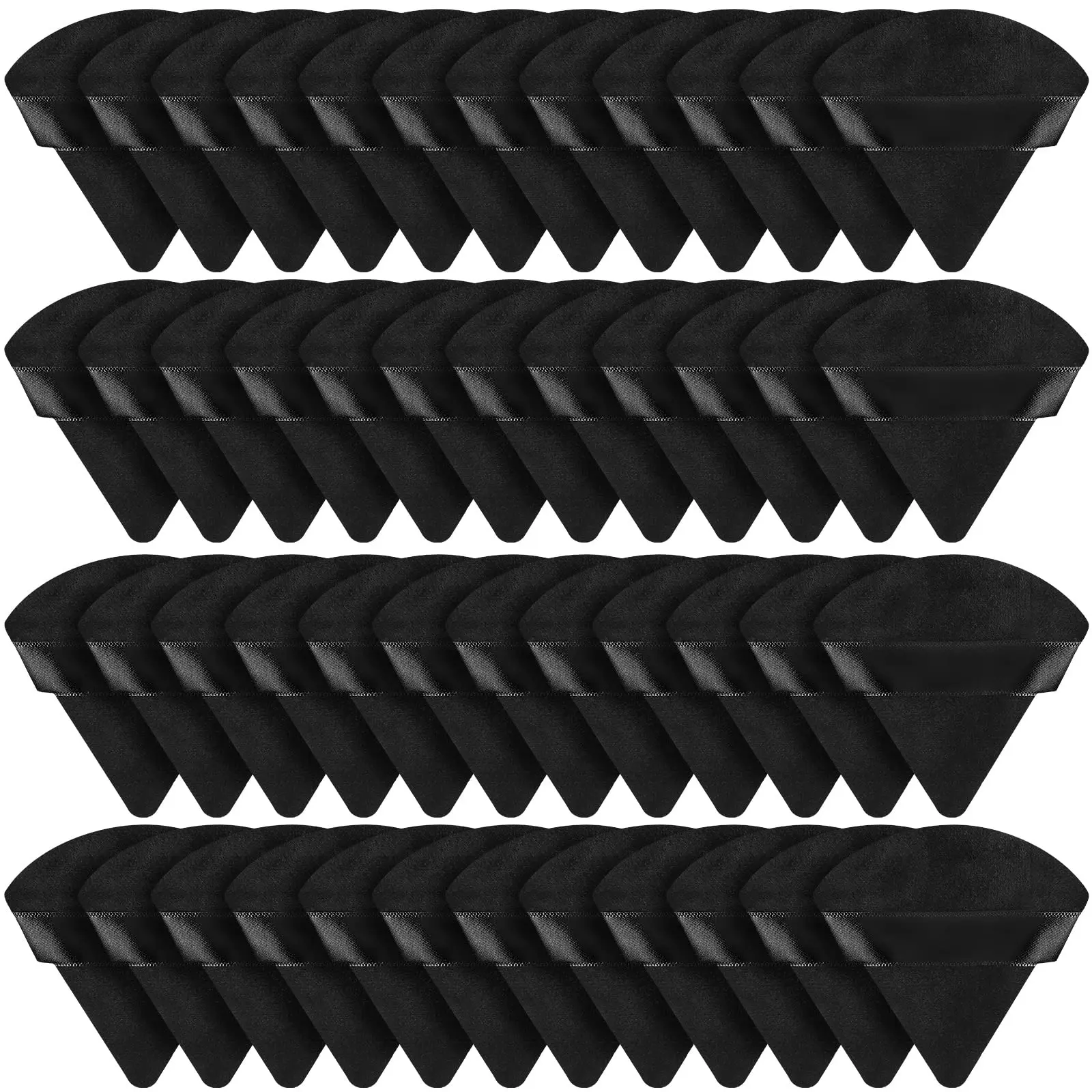 Wholesale 50Pcs Triangle Velvet Powder Puff Pizza Flours Mini Face Makeup Sponge Cosmetics Washable Lightweight Makeup Tool