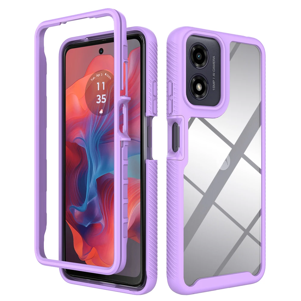 Transparent Hybrid TPU/PC Sky Case - Rugged Two-Layer Shockproof Back Cover