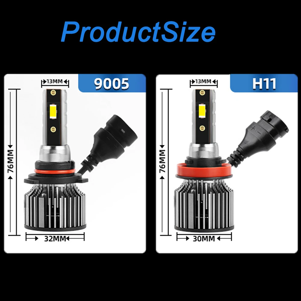 4Pcs LED Headlight For Mazda 6 2014 2015 2016 2017 Car Lamp 9005 6500K Auto Light H11 Plug&Play 12V CSP Chip 200W High Power