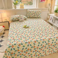 Three-piece Set Sheet Set Old Coarse Cloth Bed Sheet Thickened Linen Dormitory Student Bed Sheets and Pillowcases 4