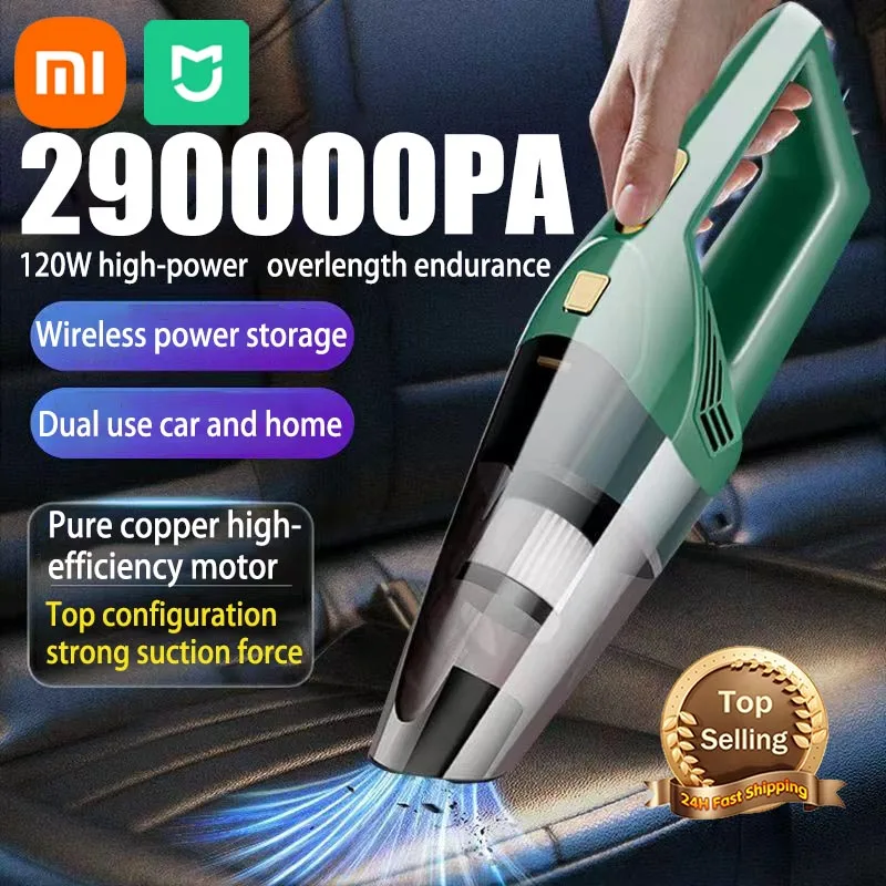 Xiaomi MIJIA 290000PA Car Vacuum Cleaner 120W high-power Handheld Wireless Vacuum Cleaner Strong Suction Dual Use For Car & Home