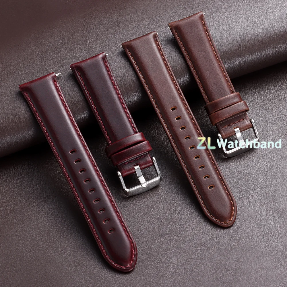Vintage Genuine Leather Watchband - Quick Release Bracelet Universal Wristband