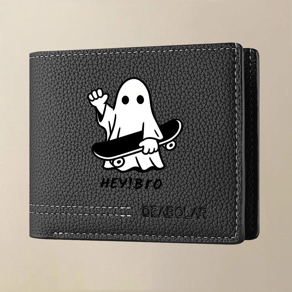 1 Stück Herren-Geldbörse mit Ghost-Skateboard-Print – multifunktionale Geldbörse mit großem Fassungsvermögen – praktisch zum Tragen von Ausweisen, Führerscheinen, Kreditkarten, geeignet für den täglichen Gebrauch und als Geschenk – Detail 5