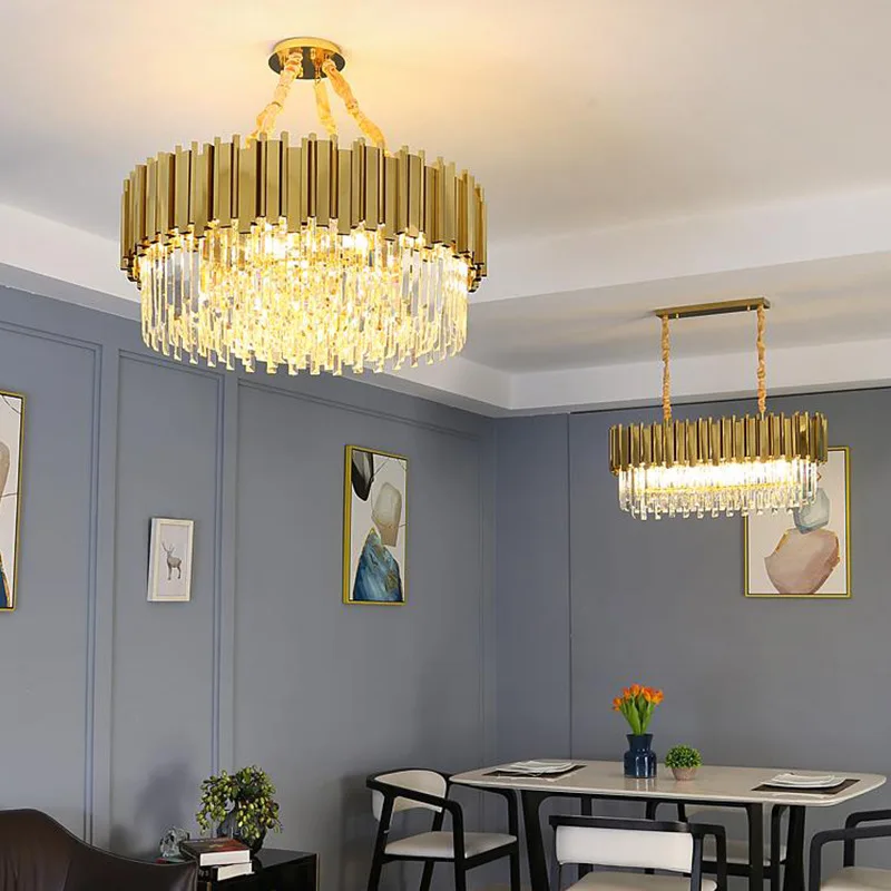Luxury Modern Led Chandelier Gold Interior Ceiling Lighting Dining Room ...