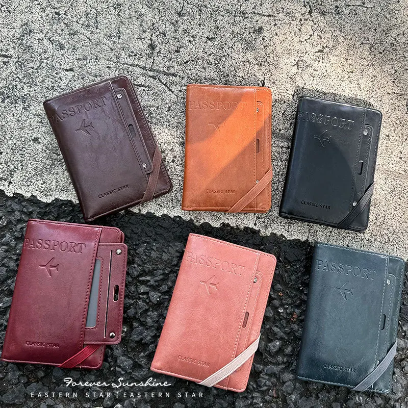 Premium RFID Blocking Leather Passport Holder and Travel Wallet
