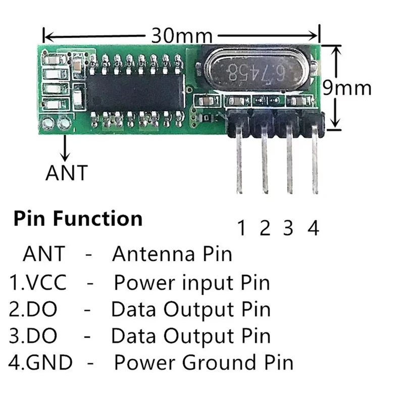 A7THK-433 Mhz Superheterodyne RF Receiver And Transmitter Module Wireless Module Diy Kit Antenna