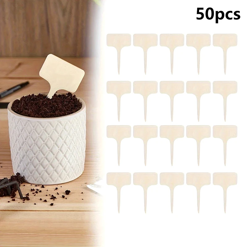 50-200 шт., этикетка для растений, этикетка для растений, Т-образный садовый маркер, табличка с именем для рассады овощей, уличная водонепроницаемая рукописная этикетка