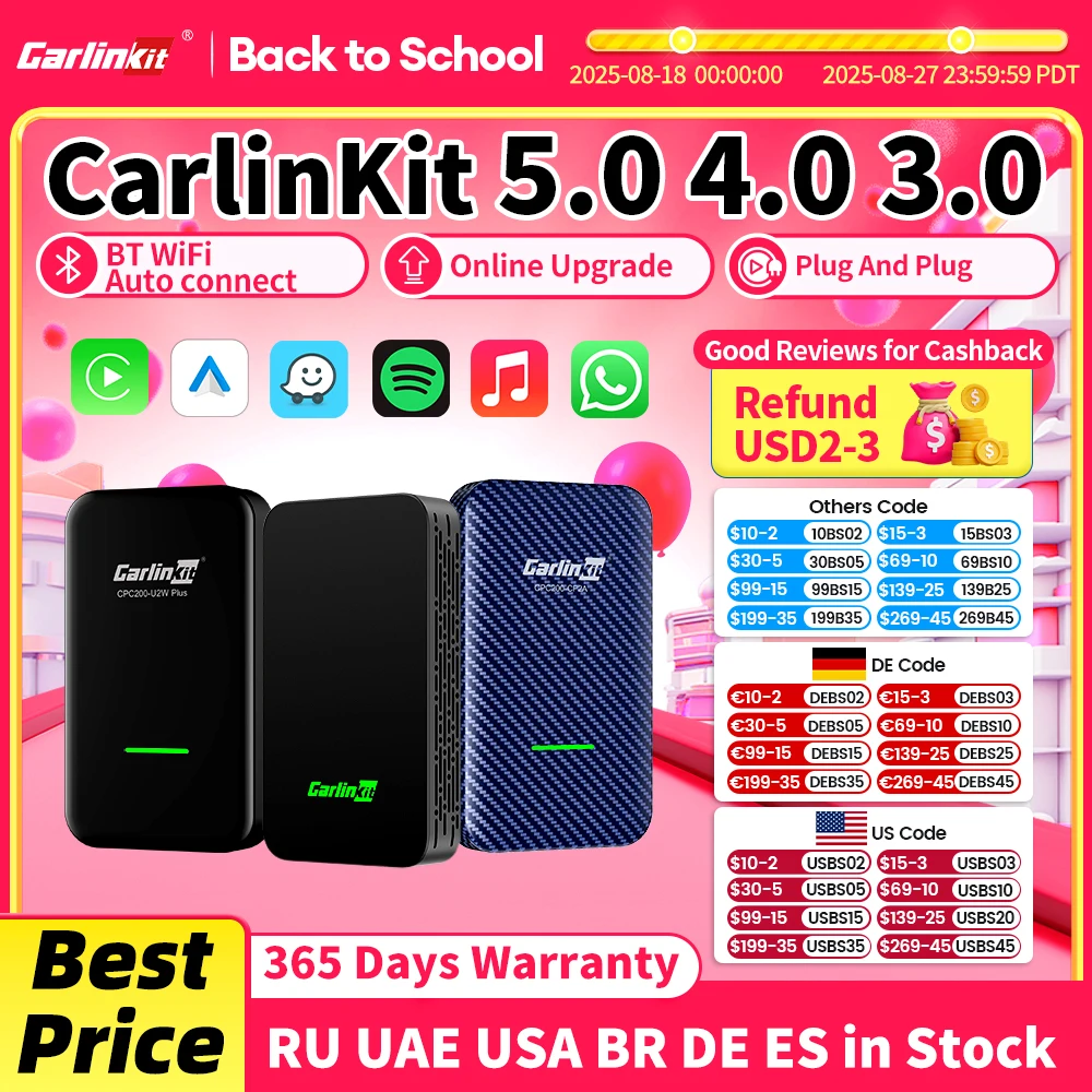 CarlinKit 5.0 4.0 3.0 CarPlay ワイヤレスドングル
