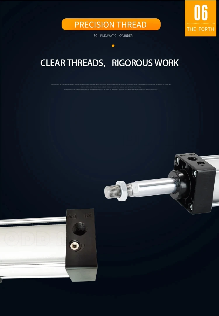 SC Series Pneumatic Cylinder Aluminum Double Acting Tie Rod Type Bore 32‑63mm St