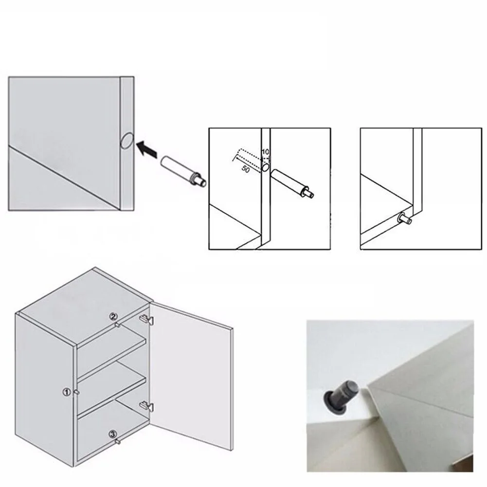 10PCS Cabinet Catches Damper Buffers Door Stop Kitchen Cupboard Quiet Drawer Soft Close Furniture Hardware Accessories