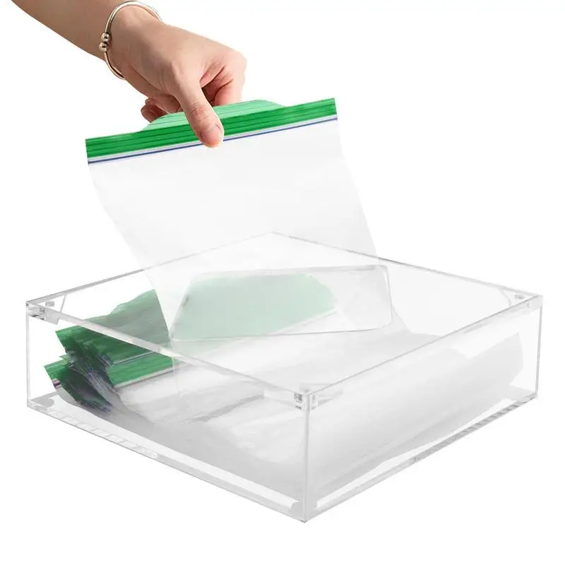 

Sandwich Bag Organizer Kitchen Ziplock Bag Organizer Holder Kitchen Drawer Baggie Box With Magnet Closure For Gallon Quart