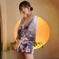 Super Sexy Purple Japanese Kimono Pajamas Bathrobe Yukata Cardigan Lingerie Temptation Anime Cosplay Halloween Costumes Women - Image 6
