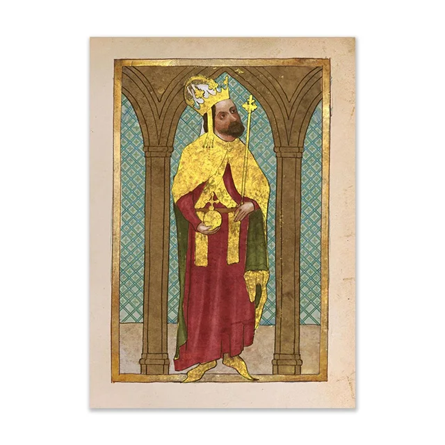 Medieval Art Poster Sir Hanush of Leipa Sir Hans Capon King Charles IV