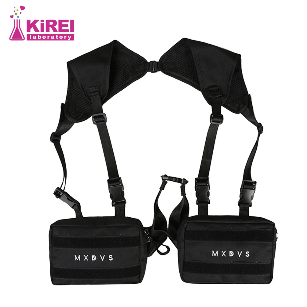 Unisex Punk Chest Pack Hip Hop Tactical Street Style Waist Bag Outdoor One Shoulder Leather Case Sling Side Bag