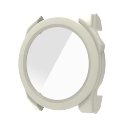 Premium Tempered Glass Watch Case with All - Around Screen Protector & Hard PC Bumper Cover - Fenix 8 51mm (White)