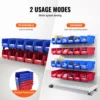SucceBuy Parts Bin 12pcs 5x5x10in Blue/Red Stackable Plastic Garage Tool Storage Box Container Organizer Bin for Closet Garage