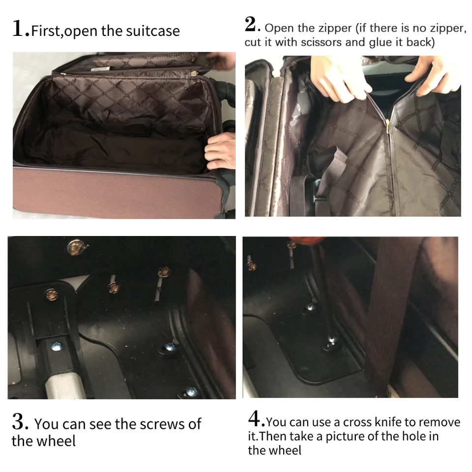 Suitcase Caster, 2Pcs Universal Left Right Swivel Suitcase Luggage Replacement Wheels for Bags, Luggage, Trolley Case