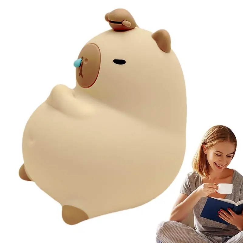 

Ночник capybaba, мягкий силиконовый телефон, USB перезаряжаемые лампы, лампа с сенсорным управлением, 3 уровня, силиконовая функция ночного телефона с таймером