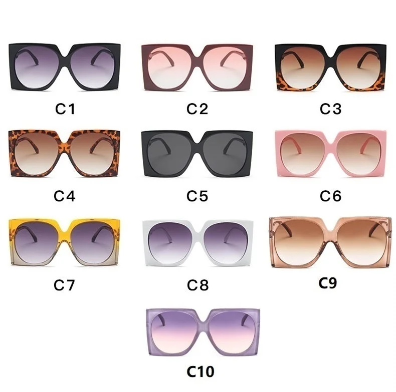 Oversized Square Sunglasses For Women Vintage Style Gradient Shades_voghion.com