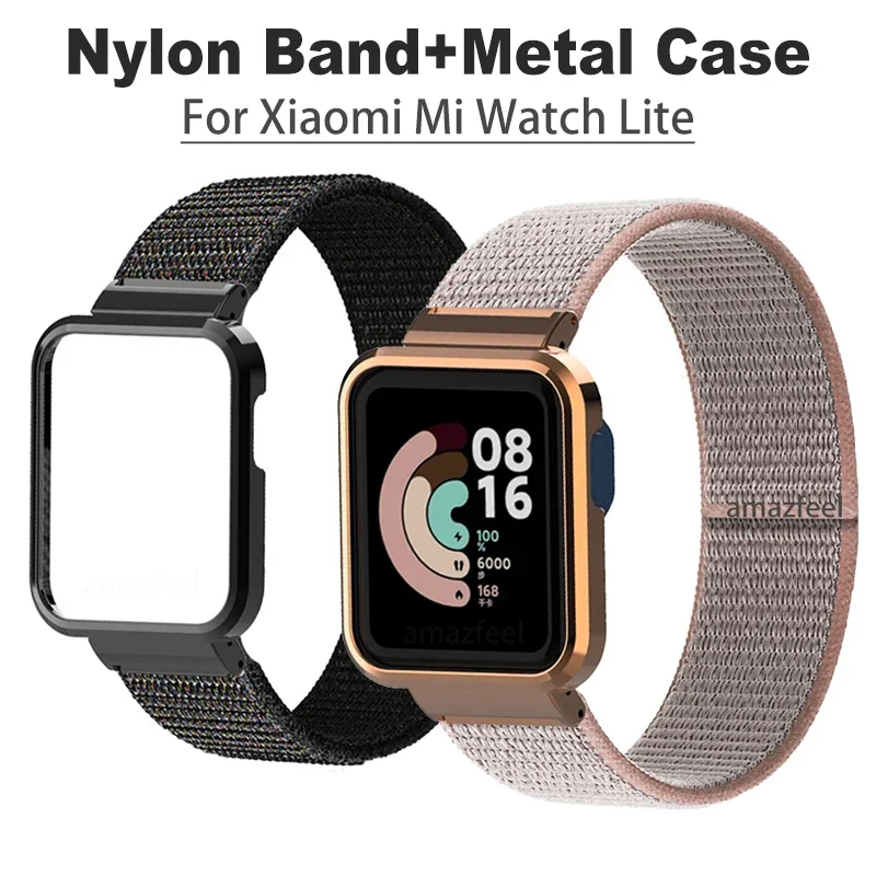 Premium Nylon Strap with Metal Case Protector - Adjustable Wristband