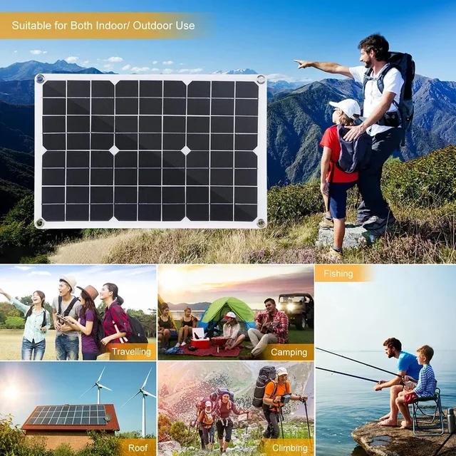 2400W Solar Kit Panel 18V USB Charger Port with Solar Charge Controller Solar Battery Charger For Outdoor Camping Car RV System 2