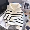 Sweater Pullover Women Spring and Autumn Underwear 2023 New Zipper Stripe Underlay Short Style Popular Premium Sweater Female 4
