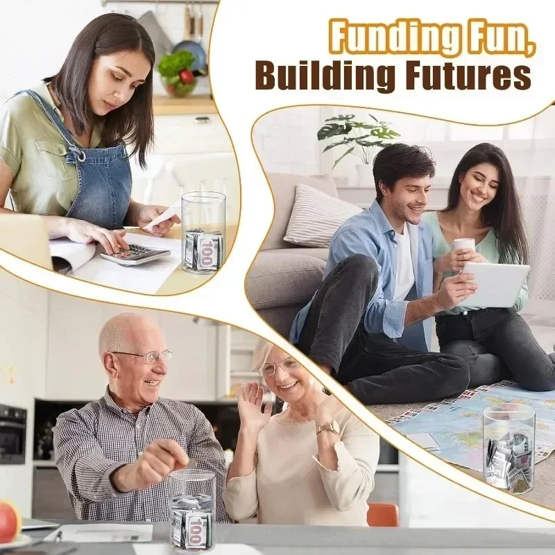 Piggy Bank for Adults Must Break to Open Acrylic Clear Piggy Bank Money Saving Box for Cash Saving Real Money Coin