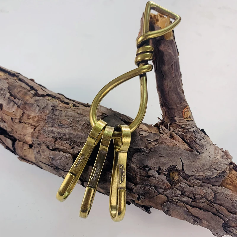 Simple Pure Copper Multi Ring Home Key Chain Men Brass Retro Car Keychain Key Ring Durable Suitable For Multiple Key